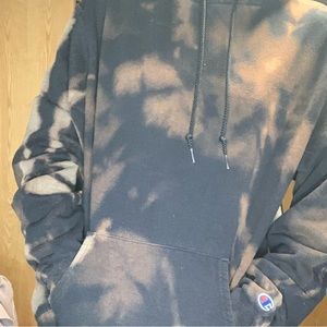 Black tie dye Champion hoodie